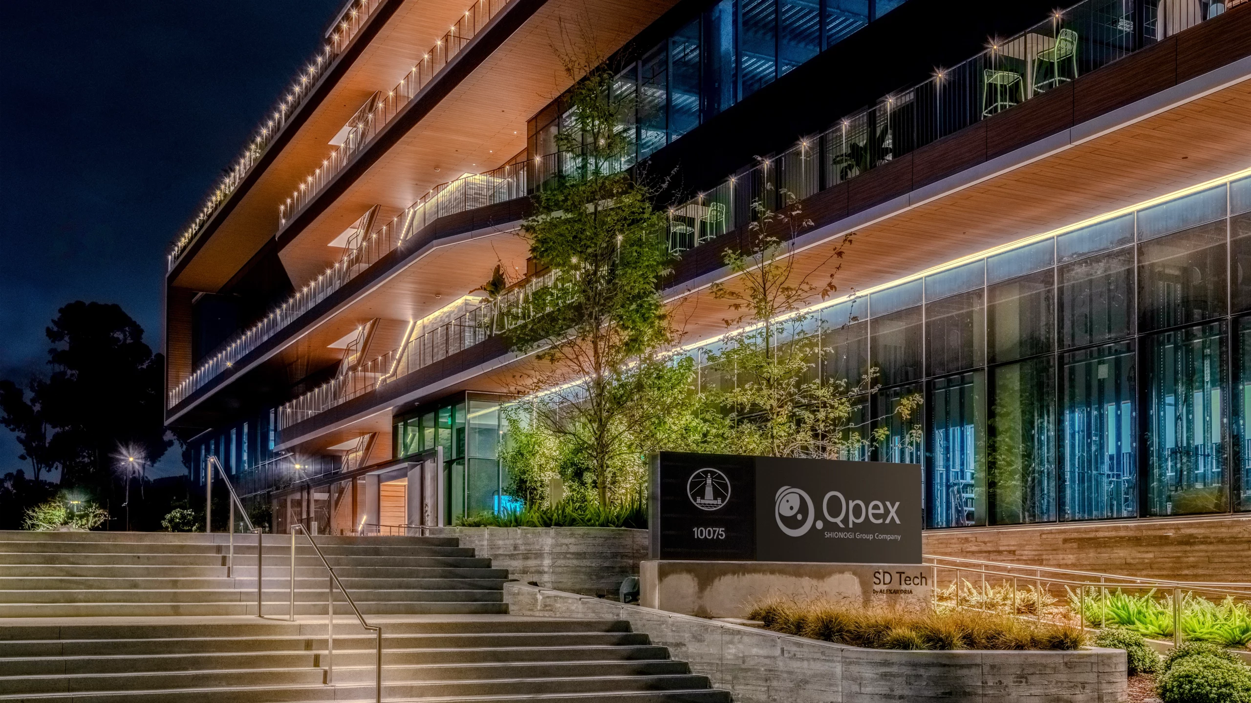 Qpex laboratory building in San Diego, California.