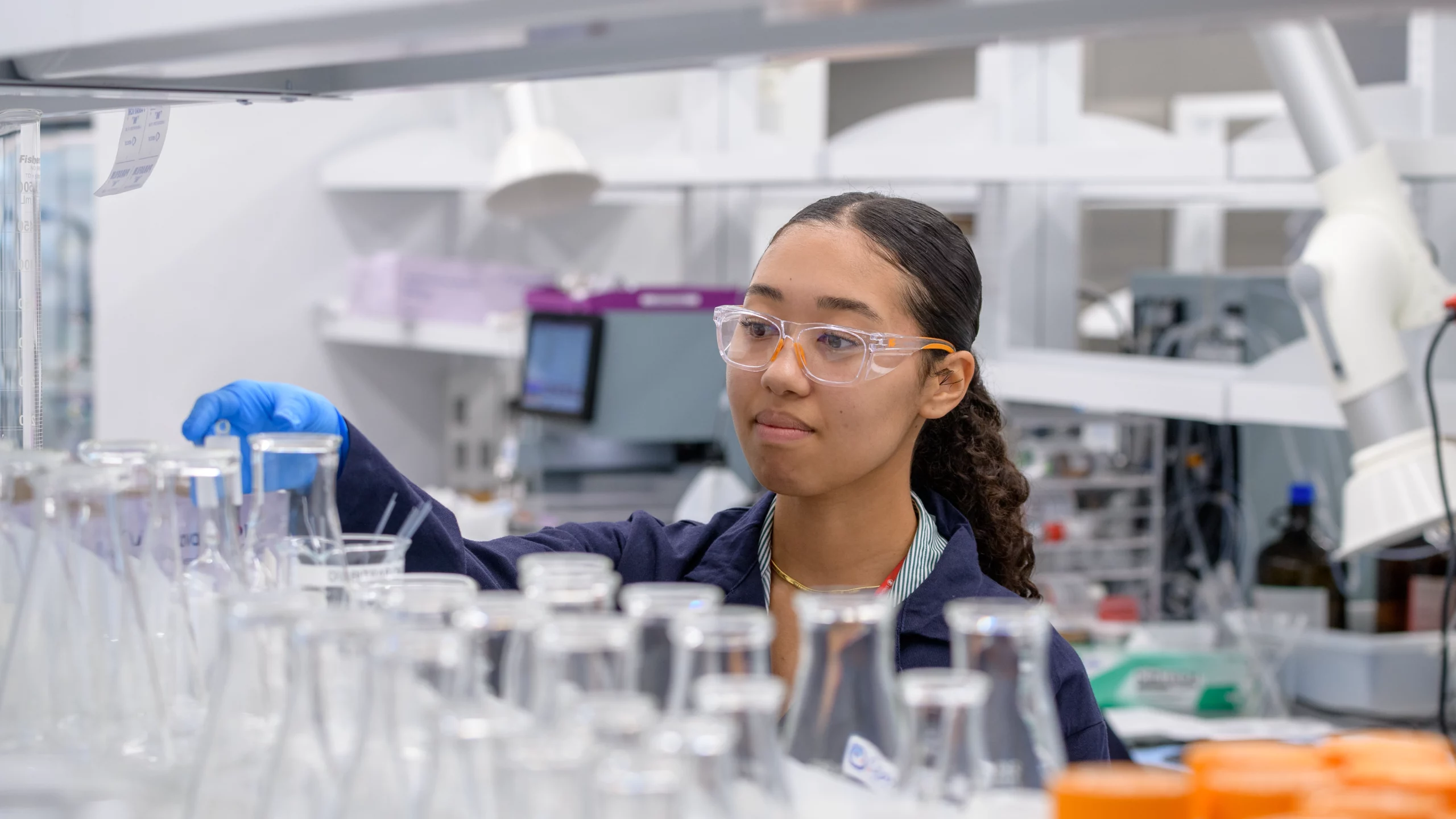Qpex employee working in the lab.